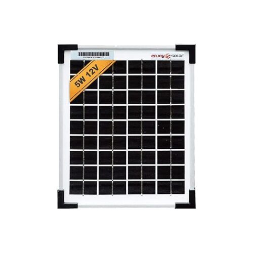 enjoy solar Mono 5 W 12 V monokrystaliczny panel słoneczny, moduł fotowoltaiczny, idealny do przyczep kempingowych, altan ogrodowych, łodzi