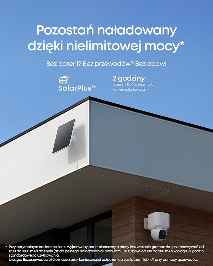 eufy eufyCam Solo E30, kamera do monitoringu zewnętrznego zasilana energią słoneczną, obrót 360°, śledzenie AI, jakość 2K, bezprzewodowa, kamera bezpieczeństwa eufy Outdoor - obrazek 3
