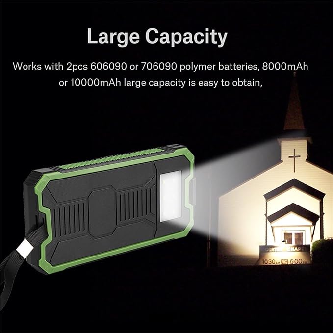 Solar Power Bank 20000 MAh, Podwójna Przenośna ładowarka USB, Szybkie ładowanie, Panel Słoneczny, Tablet Kompatybilny Telefon Komórkowy, podróż, Awaryjna i Zewnętrzna, DIY Zestaw - obrazek 5