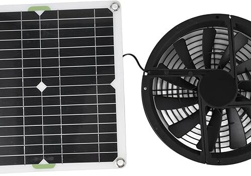 Wentylator solarny do szklarni, wentylator solarny z panelem słonecznym, wodoszczelny, zasilany energią słoneczną, wentylator wyciągowy, do mini kurnika, szopy, przyczepy kempingowej, 12 V, 100 W