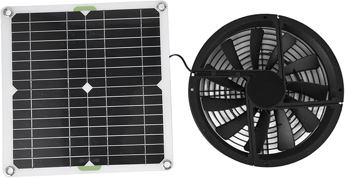 Wentylator solarny do szklarni, wentylator solarny z panelem słonecznym, wodoszczelny, zasilany energią słoneczną, wentylator wyciągowy, do mini kurnika, szopy, przyczepy kempingowej, 12 V, 100 W