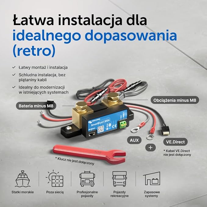 Victron Energy SmartShunt 300A 50mV Monitor Akumulatorów (Bluetooth) | Victron Bluetooth Smart Shunt ze szczegółowymi informacjami w aplikacji - obrazek 6
