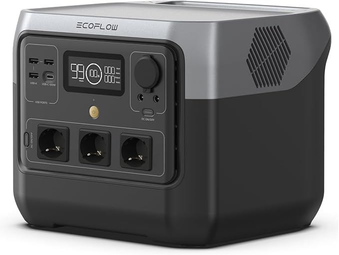 Przenośna elektrownia EF ECOFLOW RIVER 2 Pro, generator słoneczny 768 Wh z LiFeP04, szybkie ładowanie w 70 minut, 3x gniazda AC 800 W, zasilanie balkonu do zasilania awaryjnego/kempingu