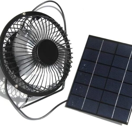 Wentylator Zasilany Panelem Słonecznym, Mini Przenośny Wentylator Solarny 6V 2W, Solarny Wentylator Wyciągowy USB, Outdoor Camping Caravan Yacht Greenhouse Dog House Chicken Coop Ventilator