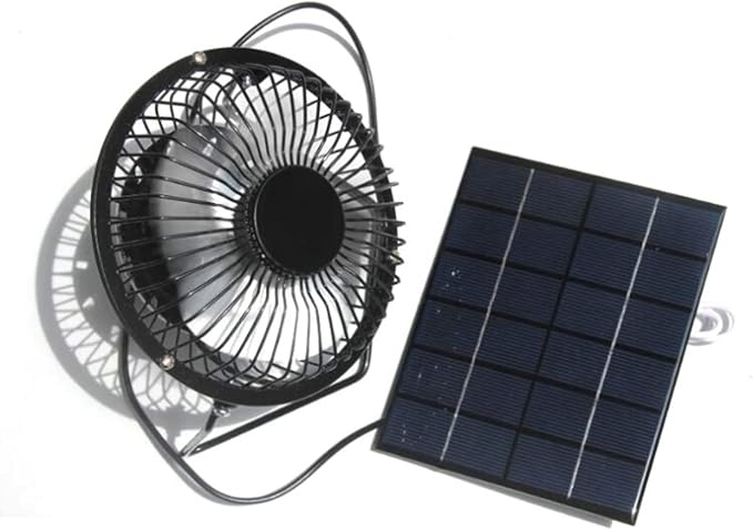 Wentylator Zasilany Panelem Słonecznym, Mini Przenośny Wentylator Solarny 6V 2W, Solarny Wentylator Wyciągowy USB, Outdoor Camping Caravan Yacht Greenhouse Dog House Chicken Coop Ventilator