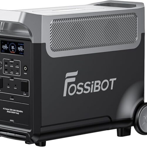 FOSSiBOT F3600 Przenośna stacja zasilania, generator fotowoltaiczny 3840 Wh, bateria LiFePO4, możliwość rozbudowy do 3.8-11.5 kWh na kempingu i w kamperze