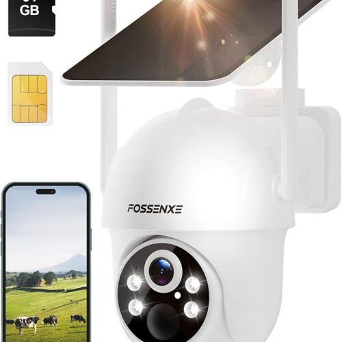 Kamera bezpieczeństwa 4G LTE, bezprzewodowa kamera solarna z kartą SIM i pamięcią kart 64 GB, kamera PTZ 2K HD 4MP bez Wi-Fi, noktowizor kolorowy, wykrywanie ciała PIR