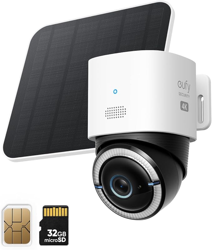 eufy bezprzewodowa kamera do monitoringu zewnętrzna LTE 4G, 4K, solarna, AI | eufy 4G LTE, Wi-Fi, 4K UHD, bezprzewodowa, solarna, AI, śledzenie osób i pojazdów, bez opłat miesięcznych