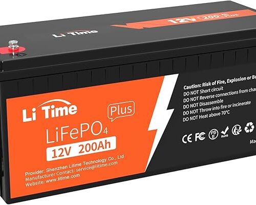 LiTime bateria Litowa 12V 200Ah PLUS, LiFePO4 Bateria z 200A BMS, Ponad 4000 Cykli, 10 Lat Żywotności, Akumulator Litowy LiFePO4 Odpowiedni Do Systemów Solarnych i Domowego Magazynowania Energii