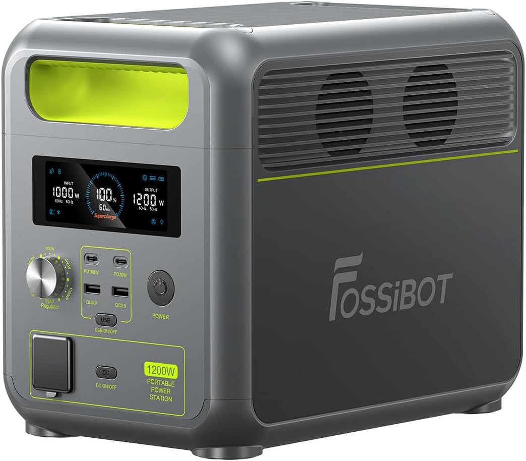FOSSiBOT-Polska 1024Wh 1200W F1200 przenośna stacja zasilania 5-letnia gwarancja (Зарядна станція, 1024 Вт*год, 1200 Вт) - obrazek 2
