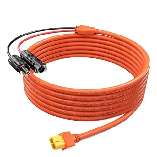 Kabel do ładowania solarnego 3 m, wtyczka solarna na wtyk XT60, adapter do panelu słonecznego, kabel do ładowania do stacji Bluetti Ecoflow Power Stations, EF DELTA 2, River Pro MAX, 12AWG 4 mm², 3