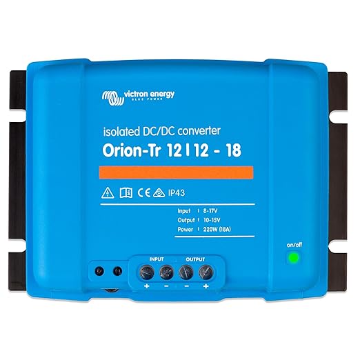 Victron Energy Orion-Tr IP43 12/12-Volt 18 amp 220-Watt Konwerter DC-DC, Izolowany