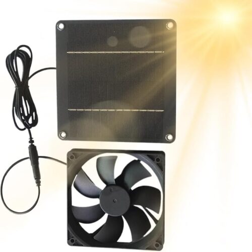 Wentylator Solarny Wywiewny 20W Wodoodporny Wentylator Na Panel Słoneczny | Wiatrak Do Dachu Strychu Domu Altany Garażu Szklarni Komórki Dla Zwierząt