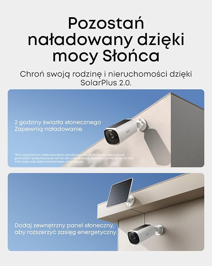 eufy Security eufyCam E40 Dodatkowa kamera Solar, na zewnątrz, bezprzewodowa, ciągłe zasilanie, rozdzielczość 2K, kamera bezpieczeństwa domowego (Dwie kamery) - obrazek 5