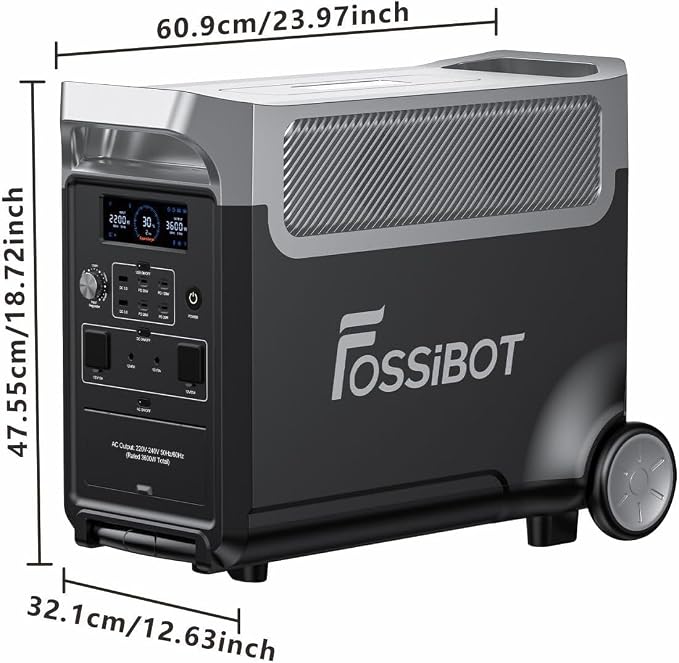 FOSSiBOT F3600 Przenośna stacja zasilania, generator fotowoltaiczny 3840 Wh, bateria LiFePO4, możliwość rozbudowy do 3.8-11.5 kWh na kempingu i w kamperze - obrazek 2