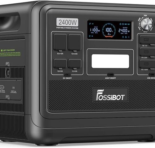 FOSSiBOT-Polska Przenośna Stacja Zasilania 2048 Wh LiFePO4, 3 wyjścia AC 2400 W, Magazyn Energii APPvay（Зарядна станція, 2048 Вт*год, 2400 Вт, аварійне живлення）