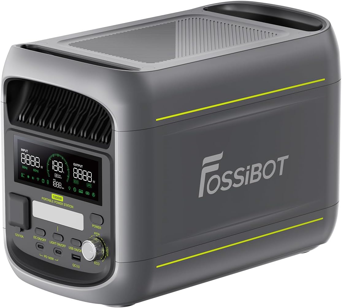Fossibot Polska F1800 Przenośna Elektrownia 1024Wh LiFePO4 -Stacja Zasilania VAT 23%, 1800W Power station 7 portów,5-letnia gwarancja - obrazek 2