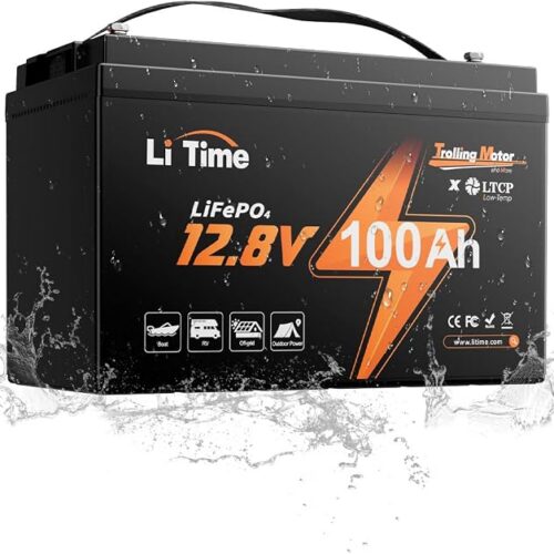 Litime 12V 100Ah Akumulator LiFePO4 – Głębokiego Cyklu, BMS 100A, Ochrona przed Niską Temperaturą, 4000–15000 Cykli, Idealny do Silników Trollingowych, Łodzi, Kamperów