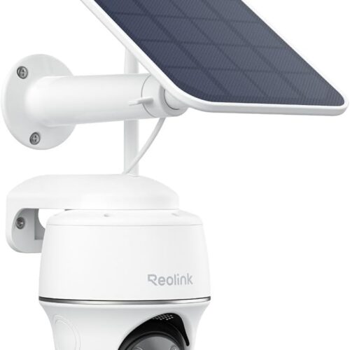 Reolink PTZ Kamera Zewnętrzna z Ładowaniem Słonecznym - Wykrywanie Osób i Pojazdów, Kamera IP Pan Tilt 355°/140°, Wi-Fi 2,4 GHz, PIR, Timelapse, Dwukierunkowy Dźwięk, Argus PT z Solarem