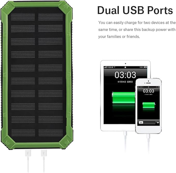 Solar Power Bank 20000 MAh, Podwójna Przenośna ładowarka USB, Szybkie ładowanie, Panel Słoneczny, Tablet Kompatybilny Telefon Komórkowy, podróż, Awaryjna i Zewnętrzna, DIY Zestaw - obrazek 4
