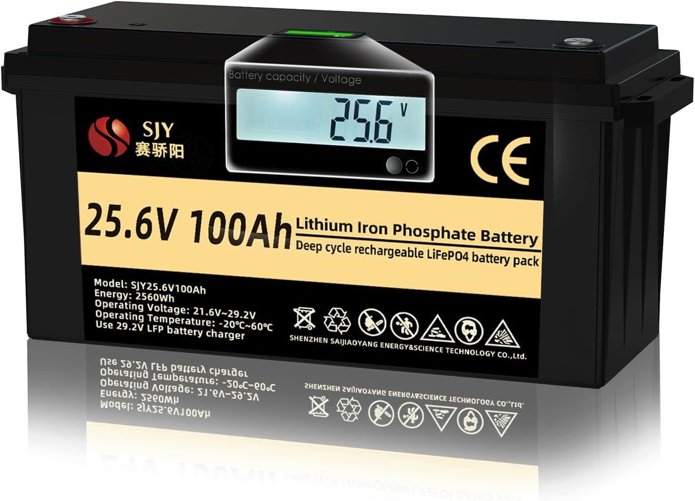 24V 100Ah LifePO4, Klasa A Akumulator Litowy z 100A BMS 10000 Głęboki Cykl Bateria LiFePO4 z LCD Idealny do Przyczepy Turystycznej, Off-Grid, RV, Systemu Solarnego, Łódźi, Kampera - obrazek 2