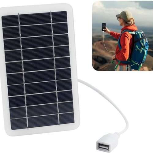 Przenośny podróżny panel słoneczny 2 W ze złączem USB 5 V, ładowarka słoneczna do telefonów komórkowych, power bank, aktywności na świeżym powietrzu, wodoodporny i trwały