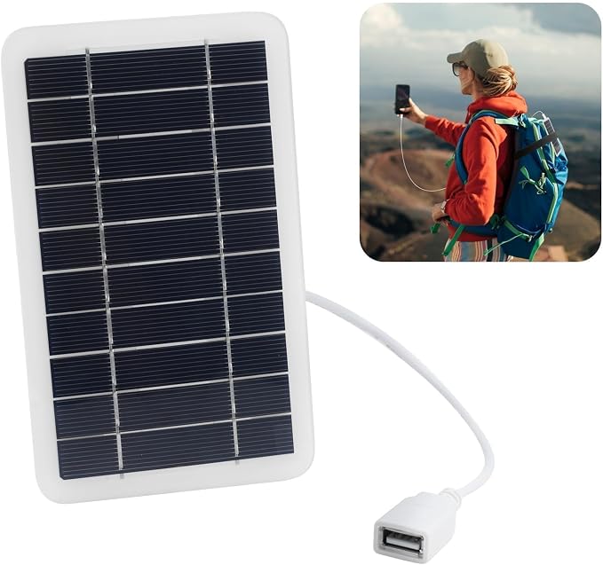 Przenośny podróżny panel słoneczny 2 W ze złączem USB 5 V, ładowarka słoneczna do telefonów komórkowych, power bank, aktywności na świeżym powietrzu, wodoodporny i trwały
