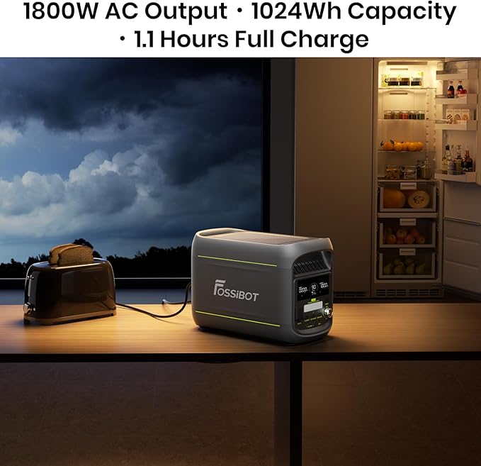 FOSSiBOT 113 Polska F1800 Przenośna Elektrownia 1024Wh LiFePO4 -Stacja Zasilania, 1800W Power station 7 portów,5-letnia gwarancja - obrazek 3