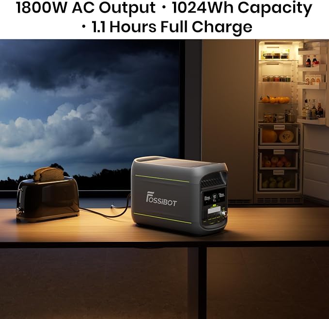 Fossibot Polska F1800 Przenośna Elektrownia 1024Wh LiFePO4 -Stacja Zasilania VAT 23%, 1800W Power station 7 portów,5-letnia gwarancja - obrazek 3