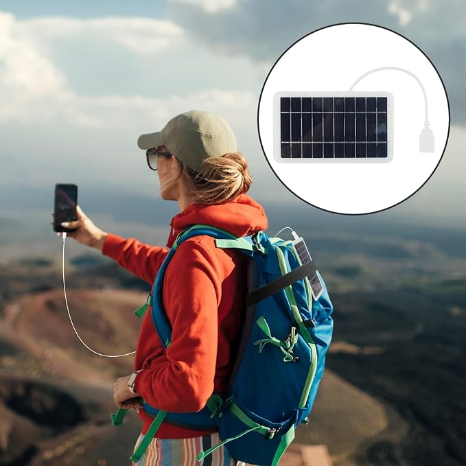 Przenośny podróżny panel słoneczny 2 W ze złączem USB 5 V, ładowarka słoneczna do telefonów komórkowych, power bank, aktywności na świeżym powietrzu, wodoodporny i trwały - obrazek 6