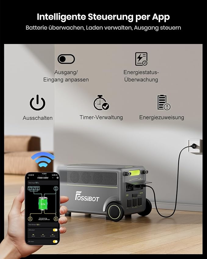 FOSSiBOT - POLSKA F7200, 7200W 5222Wh Stacja zasilania LiFePO4 UPS Generator słoneczny, 5-letnia gwarancja - obrazek 3