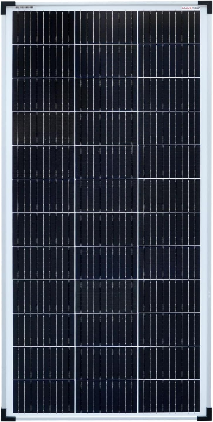 enjoy solar® Monokrystaliczny Panel słoneczny 100W 12V, PERC 9BB – idealny do kampera, instalacji balkonowej, altanki, łodzi - obrazek 2