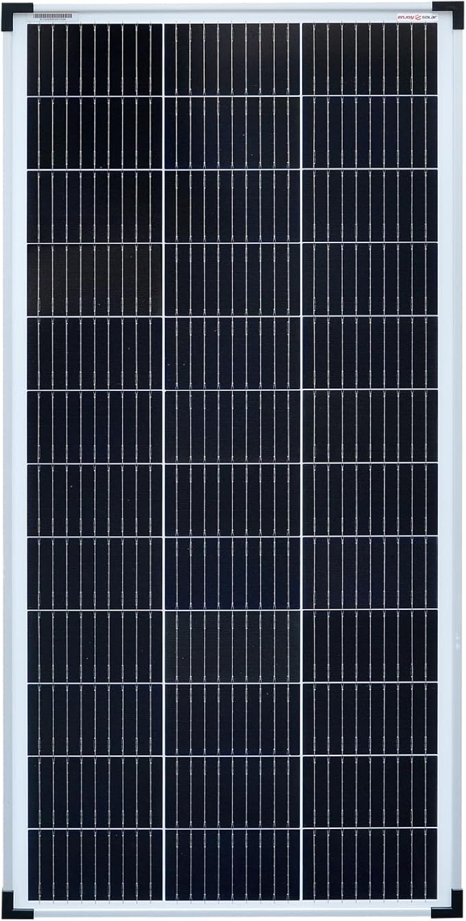 enjoy solar® Monokrystaliczny Panel słoneczny 100W 12V, PERC 9BB – idealny do kampera, instalacji balkonowej, altanki, łodzi