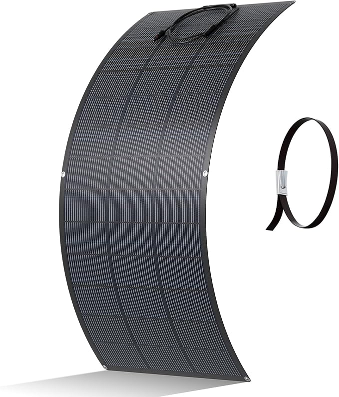 ECO-WORTHY Elastyczny panel słoneczny 200 W, materiał ETFE 18 BB, ogniwo mono, 25% wysoka konwersja, na balkon, do przyczepy kempingowej, łodzi, dachu, na kemping, do domu, jachtu, nierównych