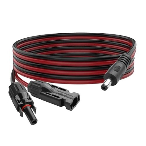 YACSEJAO Złącze panelu słonecznego do DC 5,5 x 2,1 mm, kabel przedłużający Power Extension, 16 AWG, panel słoneczny do kabla do ładowania DC, ładowarka do paneli słonecznych i przenośnego generatora