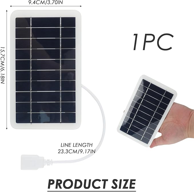 Przenośny podróżny panel słoneczny 2 W ze złączem USB 5 V, ładowarka słoneczna do telefonów komórkowych, power bank, aktywności na świeżym powietrzu, wodoodporny i trwały - obrazek 3