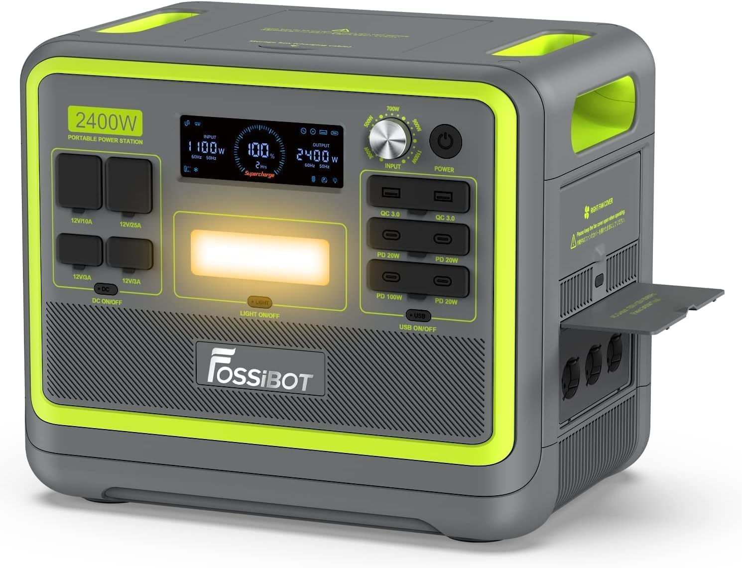 FOSSiBOT-Polska przenośna Stacja zasilania 2048 Wh Lifepo4, 2400W F2400 XT90 APP - obrazek 2