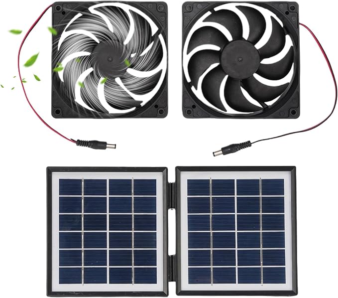 Wentylator Solarny Wywiewny Wentylacja Nawiewna lub Wywiewna | Przeciwdeszczowy 10W Cyrylator Powietrza Do Okien Szklarni Kurników Bud Dla Psów Podwórek