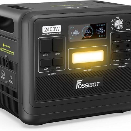FOSSiBOT - POLSKA F2400, Przenośna stacja zasilająca 2048 Wh/2400W LiFePO4 UPS Generator słoneczny, 5-letnia gwarancja