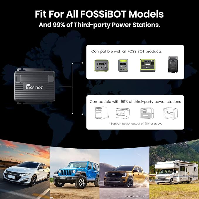 FOSSiBOT Ładowarka do akumulatora 580W - Szybka ładowarka DC-DC do przenośnej stacji zasilającej, 6X szybsza, kompatybilna z SUV i samochodem kempingowym kompatybilna z 99% generatorami - obrazek 5