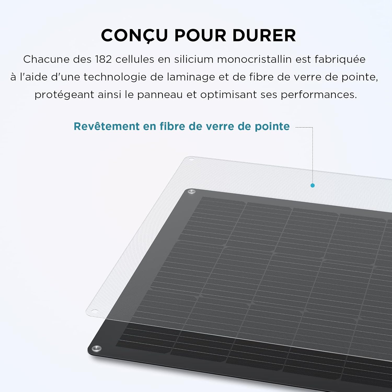 Ecoflow panel słoneczny 100 W, elastyczny, monokrystaliczny panel słoneczny, IP68, wysoce wydajny moduł solarny, ogniwo słoneczne, ogniwo fotowoltaiczne do samochodów kempingowych, dachów, łodzi, | Wodoszczelność IP68 i ogniwa słoneczne o wysokiej wydajności do dachów, kamperów i wielu innych - obrazek 6