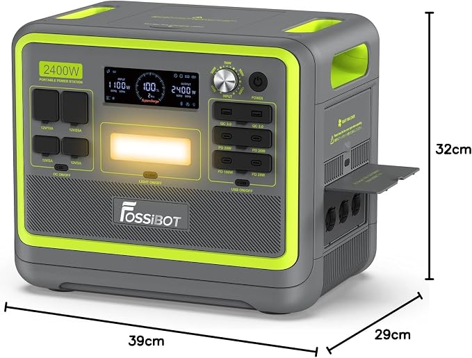 FOSSiBOT-Polska przenośna Stacja zasilania 2048 Wh Lifepo4, 2400W F2400 XT90 APP - obrazek 3