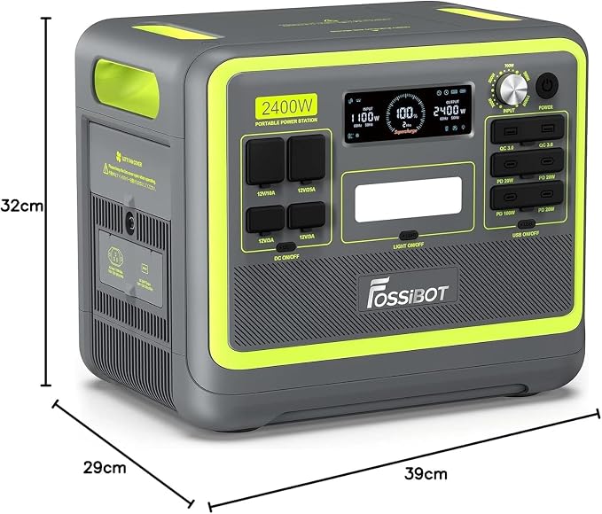 FOSSIBOT-Polska Elektrownia stacja zasilania F2400 paneli słonecznych 420 W, 2048Wh 2400W APP XT90, stacja kempingowa, podróż, szybkie płukanie 1,5 godziny, 5 letnia gwarancja producenta - obrazek 3