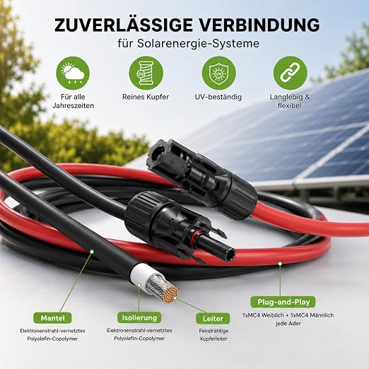 Offgridtec 3 m 4 mm² kabel solarny z oryginalnymi wtyczkami PV - obrazek 5