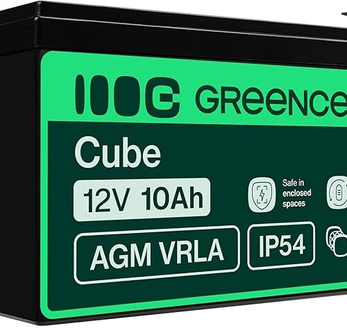 Green Cell AGM 12 V 10 Ah akumulator z włókniny VRLA akumulator ołowiowo-żelowy, odporny na cykle Unbemann UPS USV, zasilanie awaryjne w systemie UPS | Do kosiarek, systemów alarmowych i przeciwpożarowych, kamer monitorujących oraz systemów telekomunikacyjnych