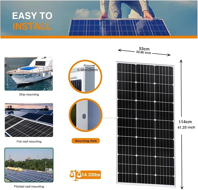 300 W Monokrystaliczny Panel Słoneczny Do Ładowarki Akumulatorów 12 V, Sztywny Panel Szklany Solarny 2-10 sztuk 150 W 300-1500 W Moduł Słoneczny Moduł Fotowoltaiczny Idealny Do Kam - obrazek 3