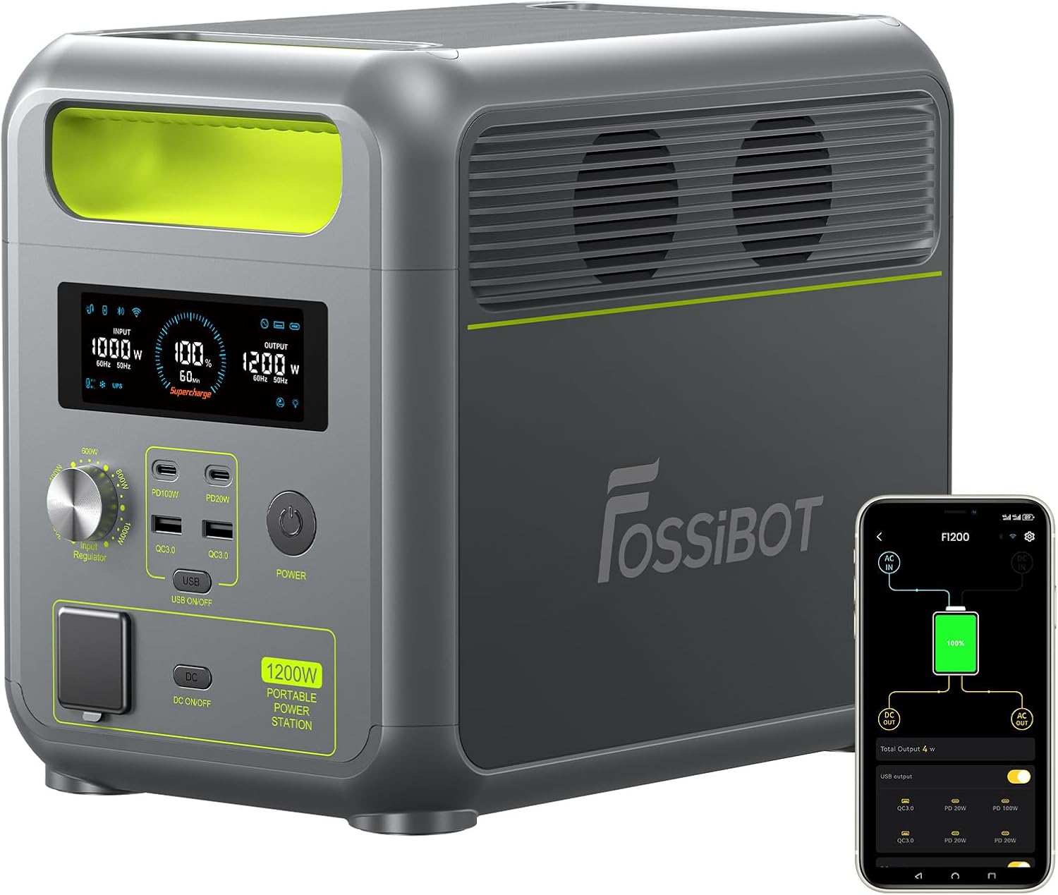 FOSSiBOT-Polska 1024Wh 1200W F1200 przenośna stacja zasilania Power station 5-letnia gwarancja - obrazek 2
