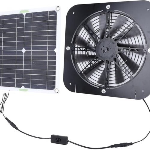 Jeffergarden Wentylator Solarny na Poddaszu, Krzem Monokrystaliczny o Mocy 100 W, Wysokowydajna Wentylacja do Szklarni i Domów dla Zwierząt