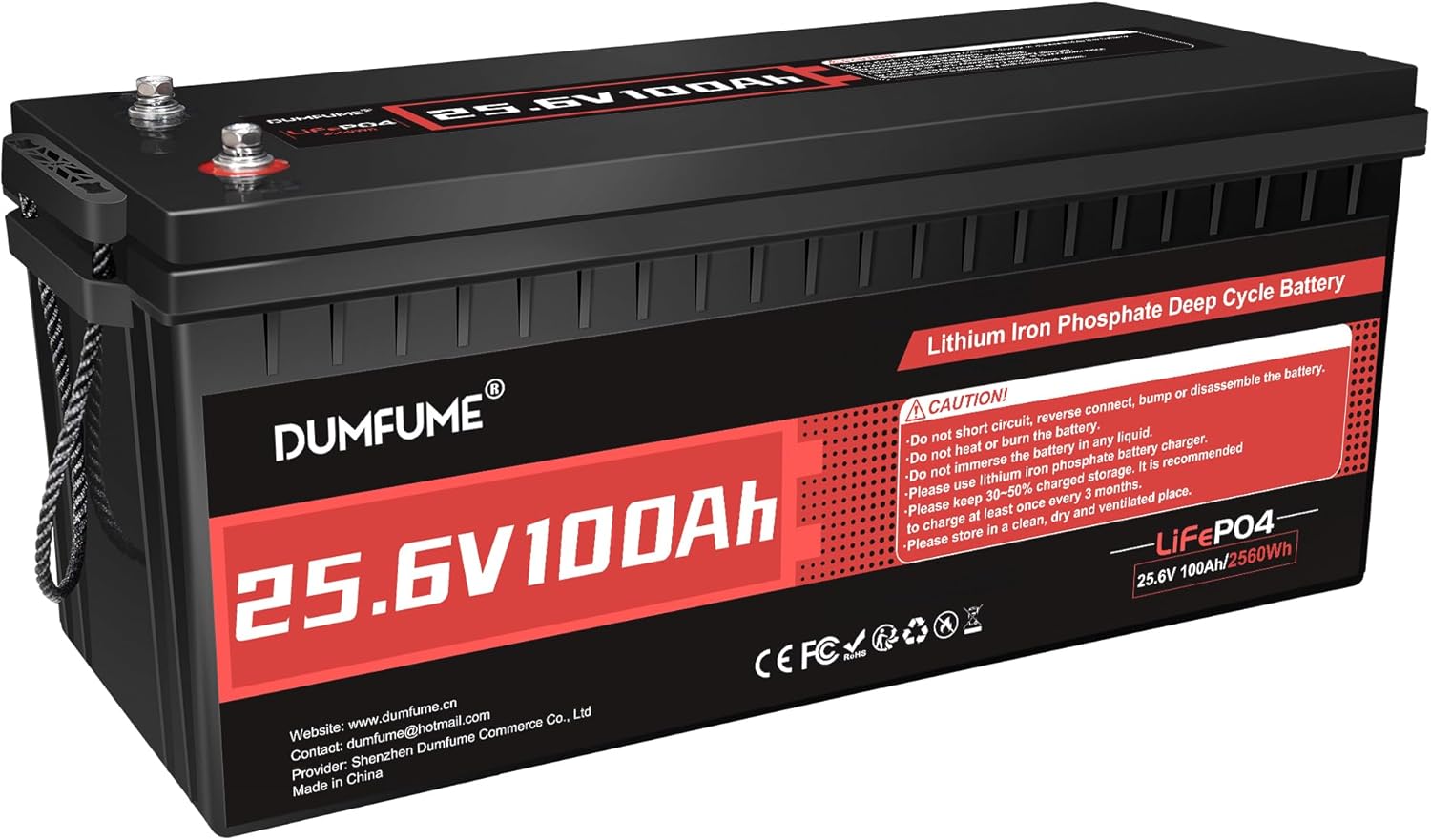 24V 100Ah Bateria Litowa LiFePO4, | Wbudowany BMS 100A, Moc 2560W, do 15000 Cykli, Idealna do Kampera, Fotowoltaiki, Systemów Off-Grid - obrazek 2