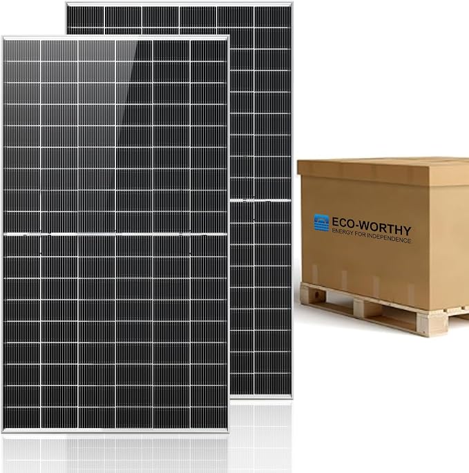 ECO-WORTHY Monokrystaliczny panel słoneczny 500 W x 36, moduł solarny 16BB, IP68, odpowiedni do elektrowni balkonowych, systemów wyspowych połączonych z siecią